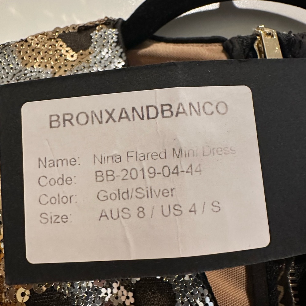 Bronx and Banco Sequin Mini Dress in Black and Silver - Picture 5 of 5